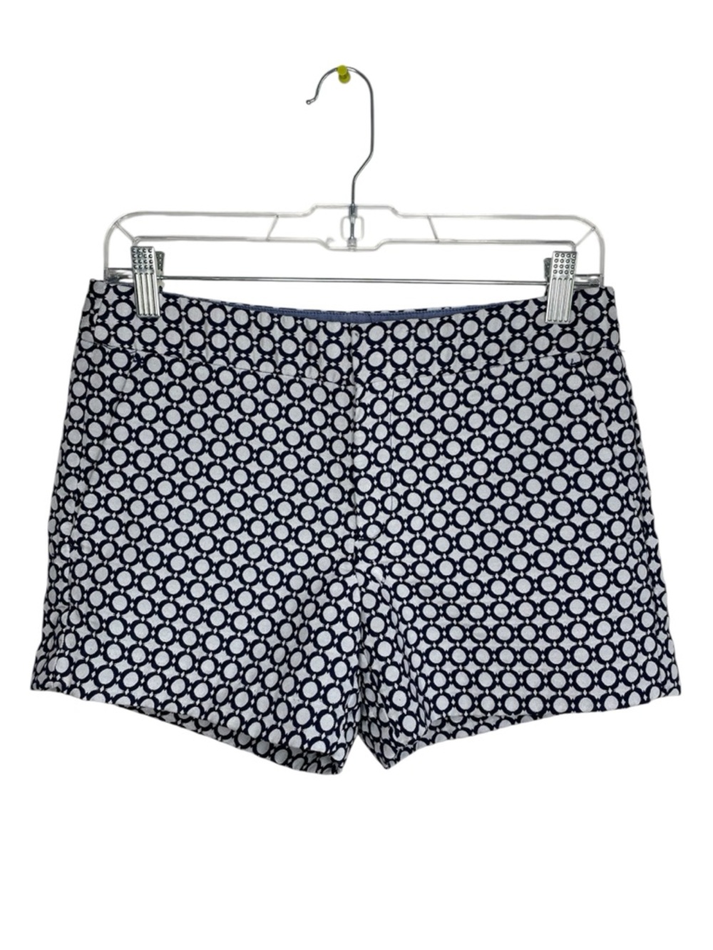 Banana Republic Hampton Fit Mid Rise Navy & White Geometric Print Short Shorts